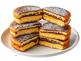 Delicious layered dessert stack home kitchen food photography bright environment close-up view