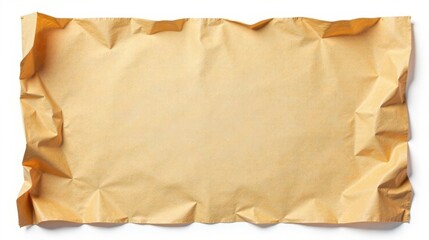 Obraz premium A Wrinkled Sheet of Pale Brown Paper, Ideal for Textured Backgrounds or Packaging Mockups