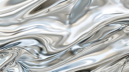 A stunning abstract background of flowing liquid silver metal, generative ai