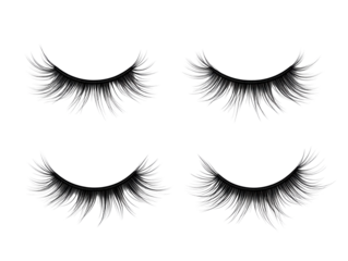 Isolated Set of Four False Eyelashes