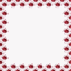 Red onion with slice pattern watercolor illustration on white background