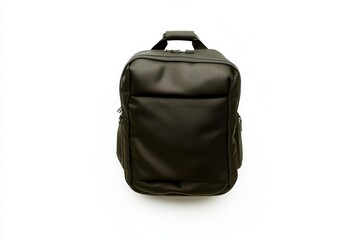Fototapeta premium Sleek black backpack featuring multiple compartments for organiz