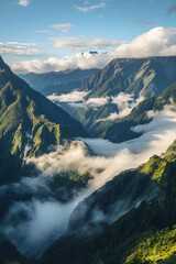 Majestic Serenity: The Spectacular Mountain Ranges of New Zealand Bathed in Soft Sunlight