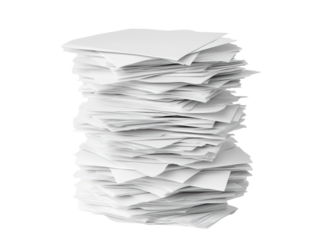 Isolated Stack of White Paper Sheets
