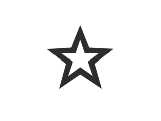 Isolated Black Star Outline Icon