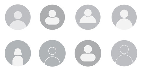 Vector flat illustration in grayscale. Avatar, user profile, person icon, gender neutral silhouette, profile picture. Suitable for social media profiles, icons, screensavers and as a template.