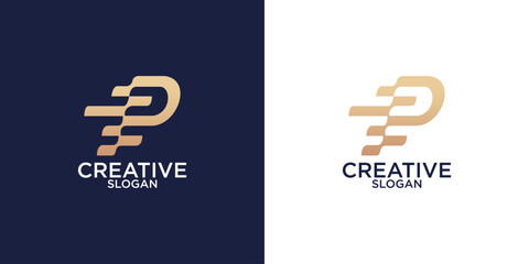 Letter P logo icon design template elements
