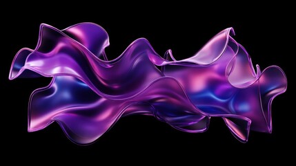 Fototapeta premium Abstract Purple Fluid Dynamic Design: Swirling Iridescent Waves in Motion