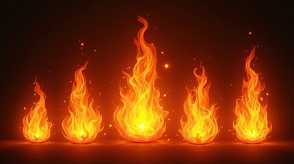 Fototapeta premium Bright and dynamic fire flames.