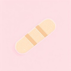 Minimalist Bandage Sticker Design on Soft Pink Background, Ideal for Healing and Care Themes