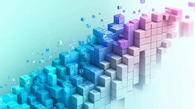 Fototapeta abstract gradient cubic background
