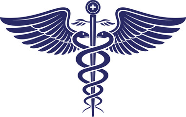caduceus medical symbol on white background