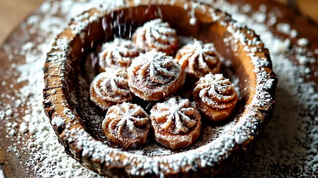 Traditional Finnish Easter M&auml;mmi Dessert Sprinkled with Powdered Sugar