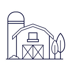 Barn and Silo Icon. Farming and Agricultural Facility Illustration. © Creative_Captain