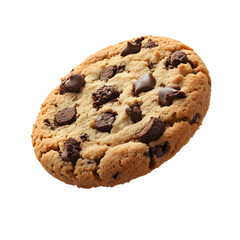 A Delicious Chocolate Chip Cookie Isolated Against transparent background, cut out, PNG 3D Digital Art.
