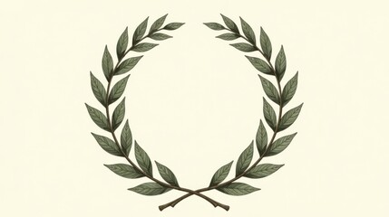 Elegant Greenery Wreath A Classic Botanical Design for Invitations, Logos, and Decorative Projects