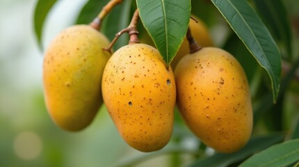 Branch of delicious ripe mango.