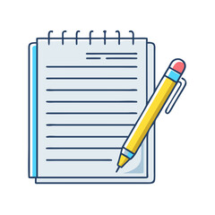 notepad and pen icon, notepad and pen vector illustration-simple illustration of notepad and pen, perfect for notepad and pen logos and icons