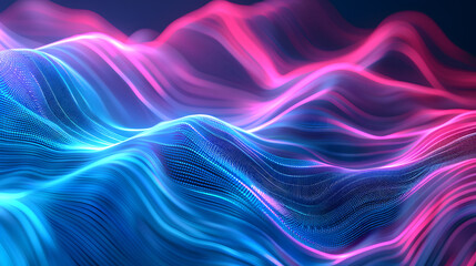 Abstract blurred background in a vibrant blue and pink neon gradient, generative ai