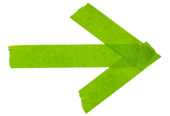 Arrow shape sticky green paper tape cut out design element