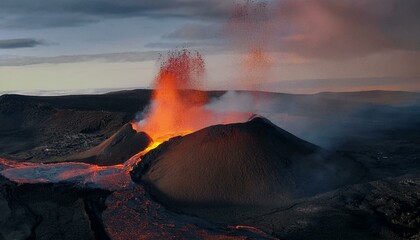 The plume of ash towers into the sky.  