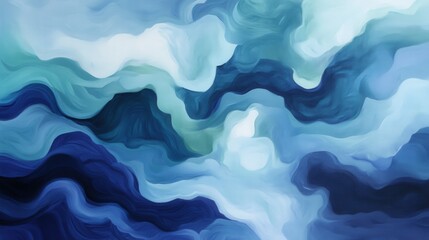 Obraz premium Smooth Flowing Shapes in Shades of Blue and Green