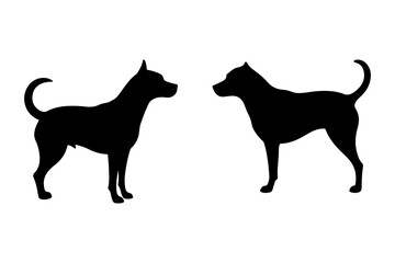 a cute dog silhouette vector design 