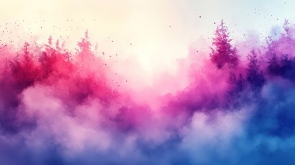 Obraz premium Enchanted Forest: A Dreamlike Landscape of Color and Mystery