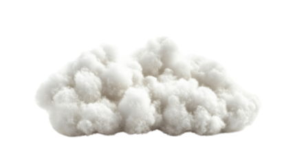 Ball of fluffy cotton wool on transparent background 