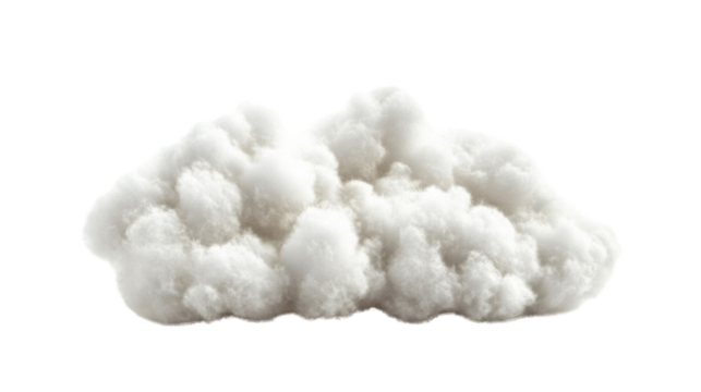 Ball of fluffy cotton wool on transparent background 