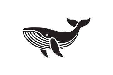 black-and-white simple whale  vector silhouette 