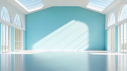 Fototapeta premium Spacious and Bright: A Modern Luxury 3D Rendering Showcasing Elegance and Style