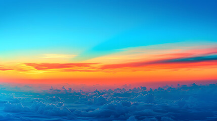 Naklejka premium Abstract gradient sunrise in the sky, generative ai