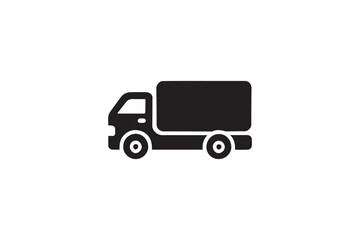  black and white simple delivery truck vector silhouette 