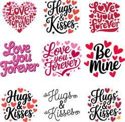 Valentine element and  typography t shirt design