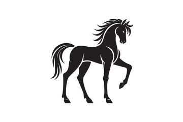  black and white simple horse vector silhouette 