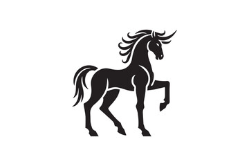  black and white simple horse vector silhouette 