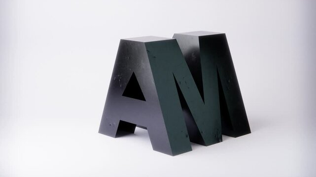 An elegantly designed, sleek black letter A and M stands out with modern typography against a crisp white backdrop
