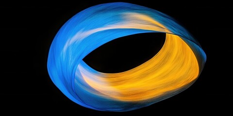 Abstract swirl art in vibrant blue yellow