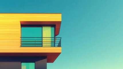 Modern architecture with wooden facade glass elements