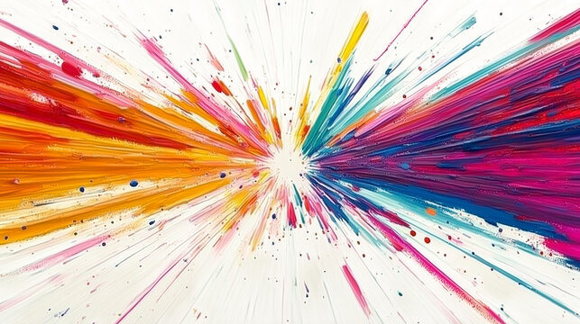Vibrant Abstract Art A Colorful Explosion of Paint isolated on a transparent background