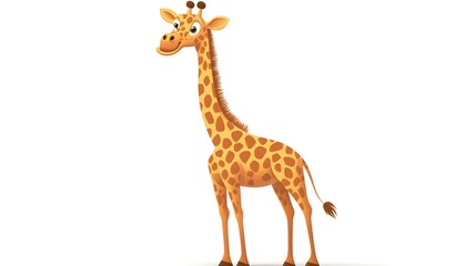 Naklejka premium Giraffe cartoon on white background