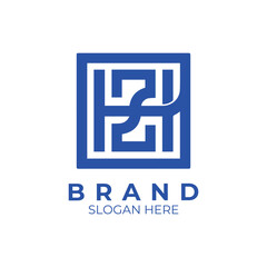 HZ, H, HZ Letter, Logotype, Abstract initial monogram letter logo design