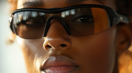 a close-up shot highlighting the careful, deliberate movements of a cyclist donning a specialized pair of dark, lightweight cycling glasses in anticipation of their training regimen in a natural