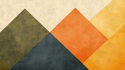 Abstract geometric art featuring muted earth tones