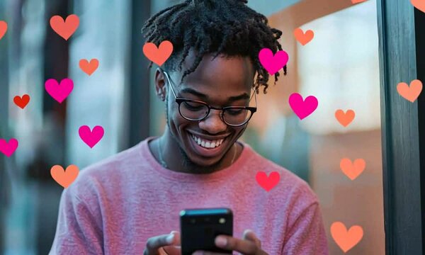 Black guy flirting on a dating app