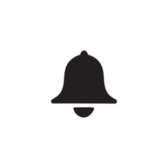 Notification Bell Silhouette Vector Icon - Minimal Black and White Design