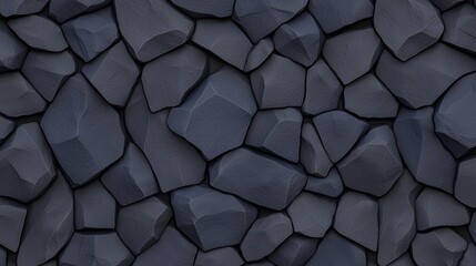 Dark Gray Irregular Stone Wall Texture Seamless 3D Render, Stone Background, Texture Design Stone wall, 3D render