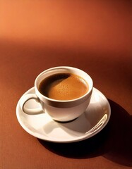 coffee cup with brown pastel colored background