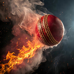 cricket ball on fire